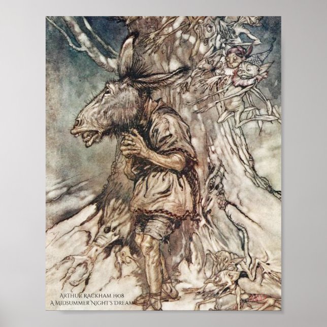 Bottom's Midsummer Night's Dream Arthur Rackham Poster (Front)