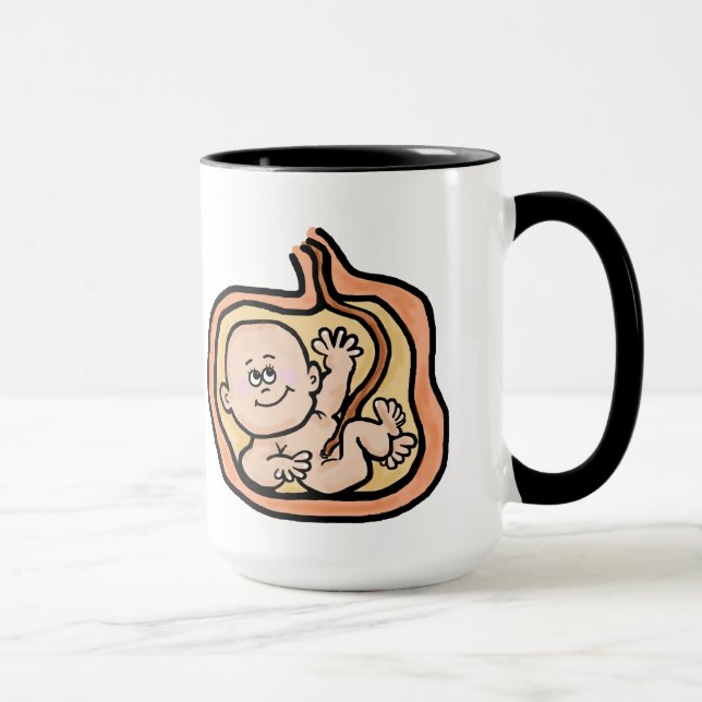 Bottoms Up  Baby in Womb Mug --   Customise It (Right)