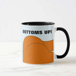 BOTTOMS UP BARE BUTT FUNNY COFFEE MUG