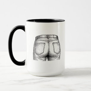 Bottoms Up! Funny White Elephant Gift Christmas Mug