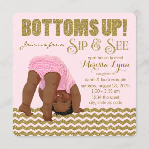 Bottoms Up Girls Sip and See Invitation