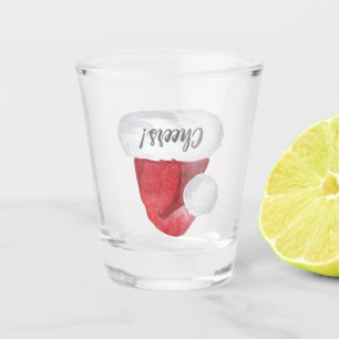 Bottoms Up! Upsidedown Santa Hat Cheers Shot Glass
