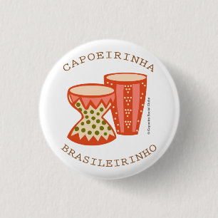 Botton de Capoeira: Os atabaques! 3 Cm Round Badge