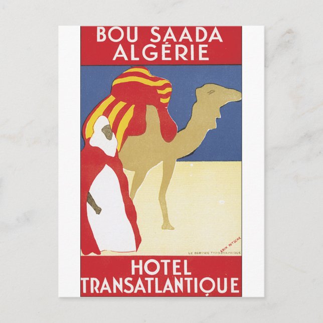 Bou Saada Algerie Vintage Travel Poster Postcard (Front)