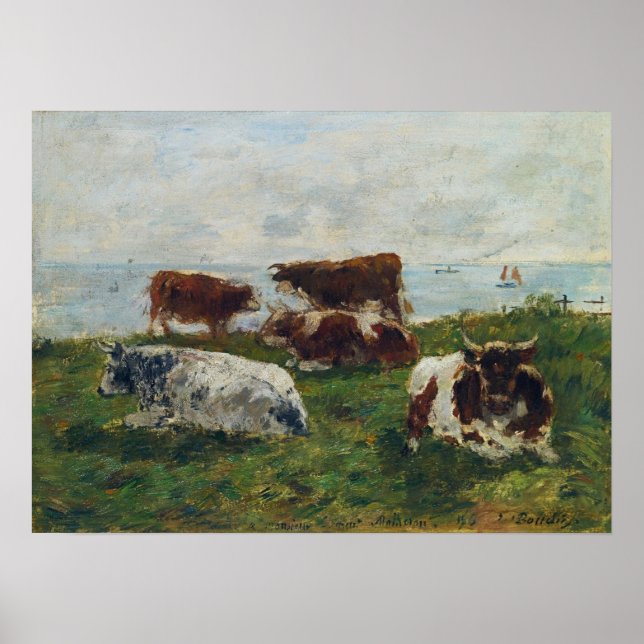 Boudin - Cows Near Sea 1896 Poster (Front)