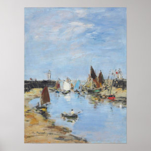 Boudin - Jetties In Harbour, Trouville 1897 Poster