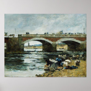 Boudin - Laundresses Near Bridge 1883 Poster