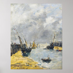 Boudin - Trouville Jetties In Harbor 1896 Poster