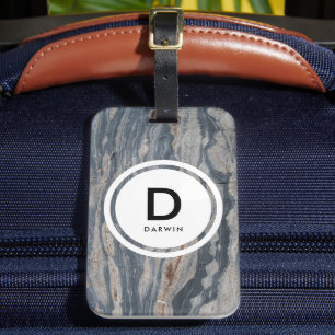Boudinaged Limestone Rock Monogram Luggage Tag