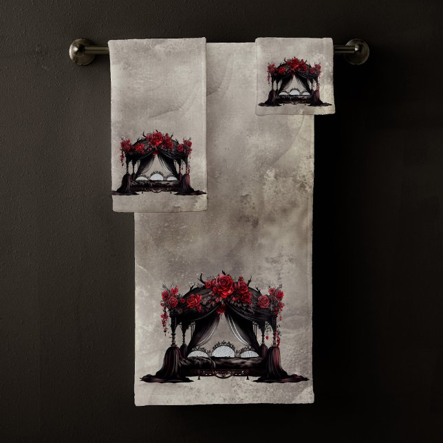 Boudoir | Canopy Scarf Old Victoran Poster Bed Bath Towel Set (Creator Uploaded)