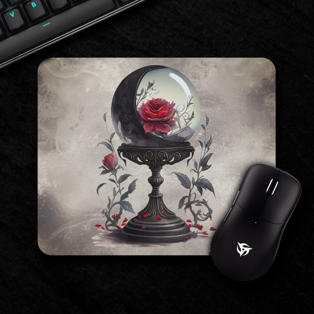 Boudoir | Crystal Ball Crescent Moon Red Roses Mouse Mat (Creator Uploaded)