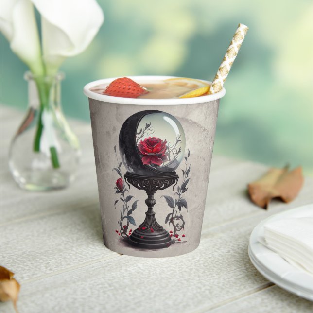 Boudoir | Crystal Ball Crescent Moon Red Roses Paper Cups (Insitu)