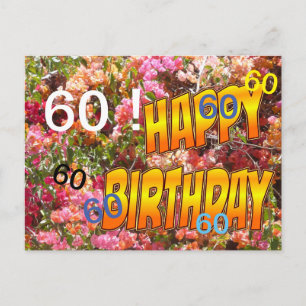 Bougainvillea Age Template Birthday Postcard