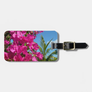 Bougainvillea and Palm Tree Tropical Nature Scene Luggage Tag