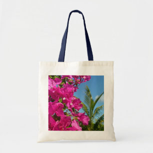 Bougainvillea and Palm Tree Tropical Nature Scene Tote Bag
