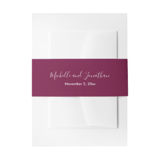 Bougainvillea Burgundy Wedding Invitation Belly B Band