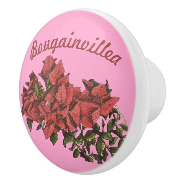 Bougainvillea Ceramic Knob (Right)