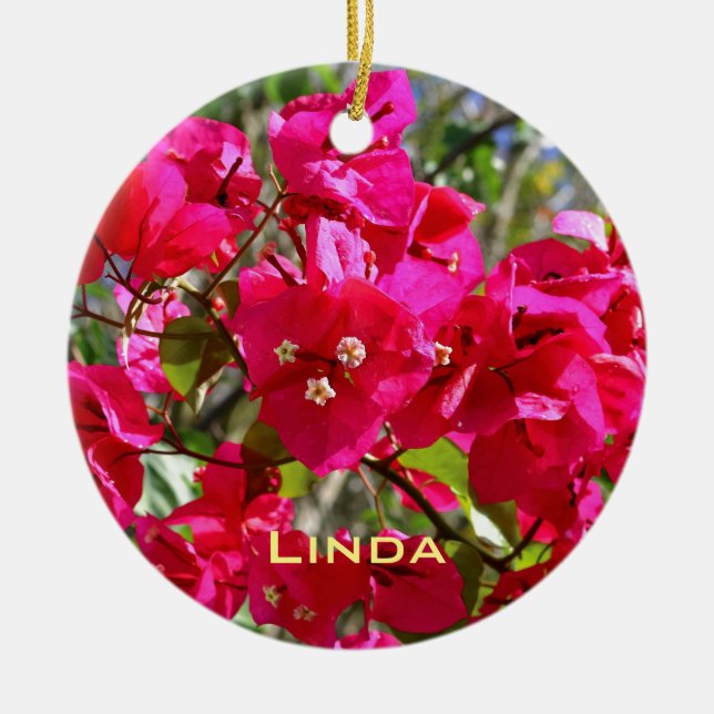 Bougainvillea Ceramic Tree Decoration (Front)