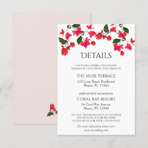 Bougainvillea Enclosure Wedding Details Card