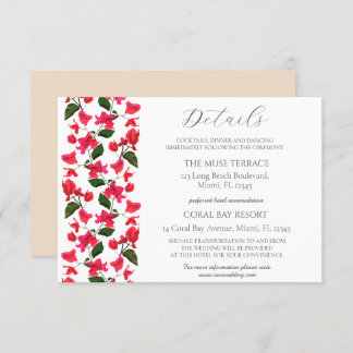 Bougainvillea Enclosure Wedding Details Card