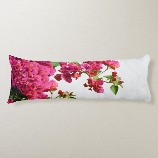 Bougainvillea Floral Mediterranean Greek Island  Body Cushion (Front)