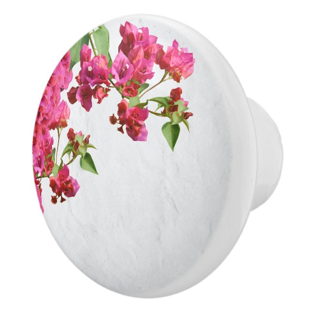Bougainvillea Floral Mediterranean Greek Island  Ceramic Knob (Right)