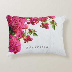 Bougainvillea Floral Mediterranean Greek Island  Decorative Cushion