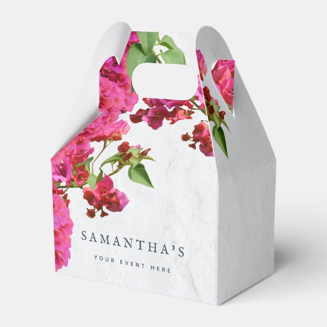 Bougainvillea Floral Mediterranean Greek Island Favour Box (Front Side)