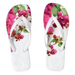 Bougainvillea Floral Mediterranean Greek Island  Flip Flops