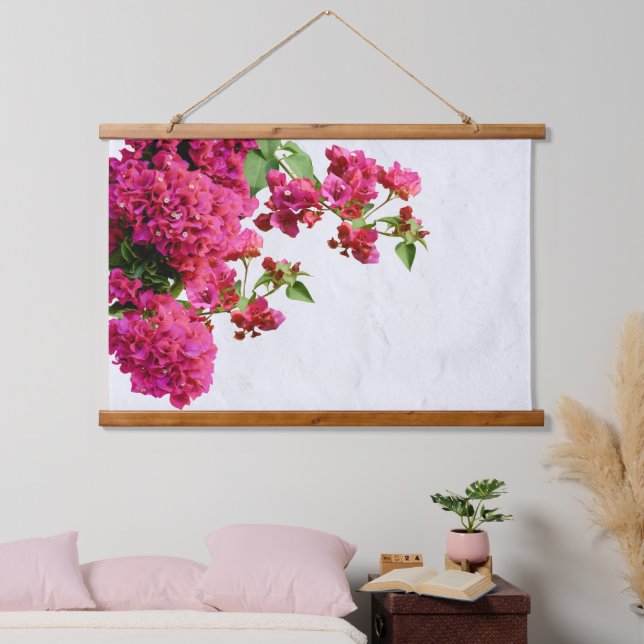 Bougainvillea Floral Mediterranean Greek Island Hanging Tapestry (Bedroom)