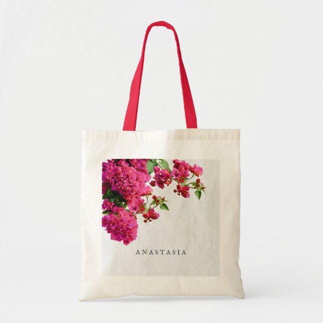 Bougainvillea Floral Mediterranean Greek Island   Tote Bag (Front)
