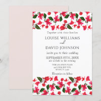 Bougainvillea Flower Wedding Invitation 