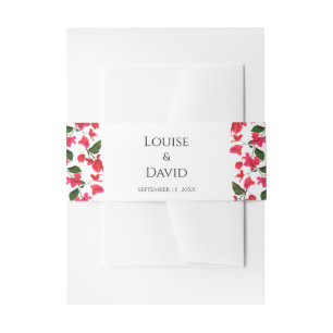 Bougainvillea Flower Wedding Invitation Belly Band