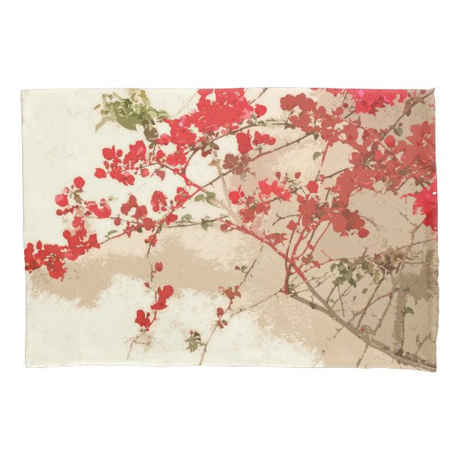 Bougainvillea Flowers Floral Garden Art Pillowcase (Front)