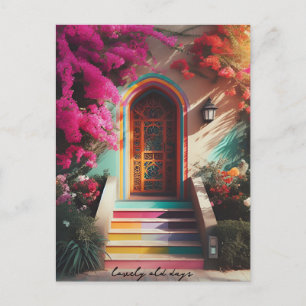 bougainvillea flowers retro shot postcard