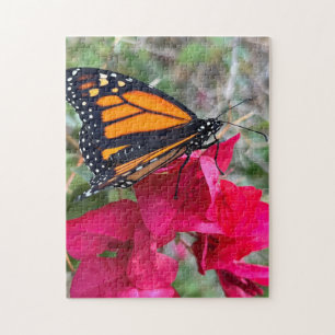 Bougainvillea flowers with monarch butterfly jigsaw puzzle