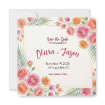 Bougainvillea in Bloom Save the Date Card
