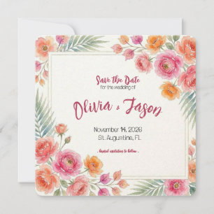 Bougainvillea in Bloom Save the Date Card