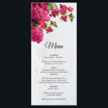 Bougainvillea Mediterranean Greek Island Wedding   Menu<br><div class="desc">A beautiful design with rustic floral Bougainvillea and leaves on a Mediterranean style Greek Island white wash wall. An elegant wedding Bougainvillea flower menu card design perfect for Greek Island and Mediterranean style weddings. Matching wedding invitations and other stationery items are also available.</div>
