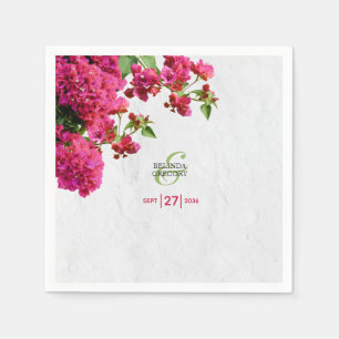Bougainvillea Mediterranean Greek Island Wedding  Napkin