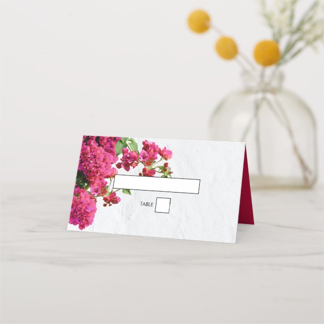 Bougainvillea Mediterranean Greek Island Wedding   Place Card (Front)