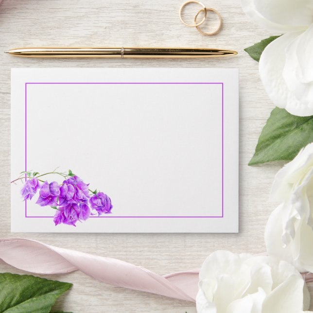 Bougainvillea paper flower purple wedding Envelope (Wedding)