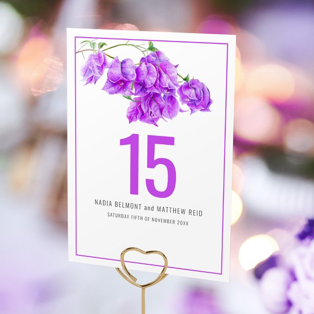 Bougainvillea paper flower purple wedding table number (Creator Uploaded)