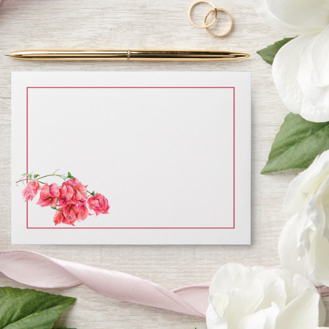 Bougainvillea paper flower red wedding Envelope (Wedding)