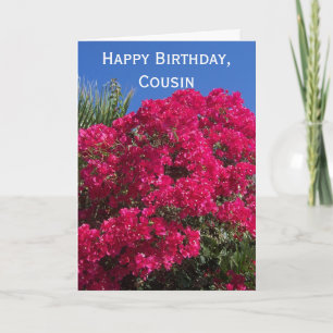 Bougainvillea Personalised Cousin Birthday Card
