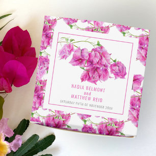 Bougainvillea pink watercolor wedding  favour box