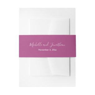 Bougainvillea Pink Wedding  Invitation Belly Band
