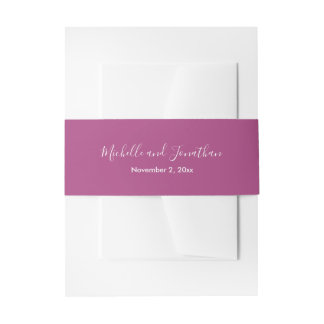 Bougainvillea Pink Wedding  Invitation Belly Band