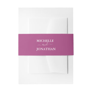 Bougainvillea Pink Wedding Invitation Belly Band