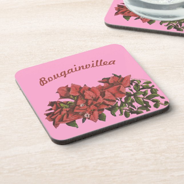 Bougainvillea Plastic Coaster (Left Side)